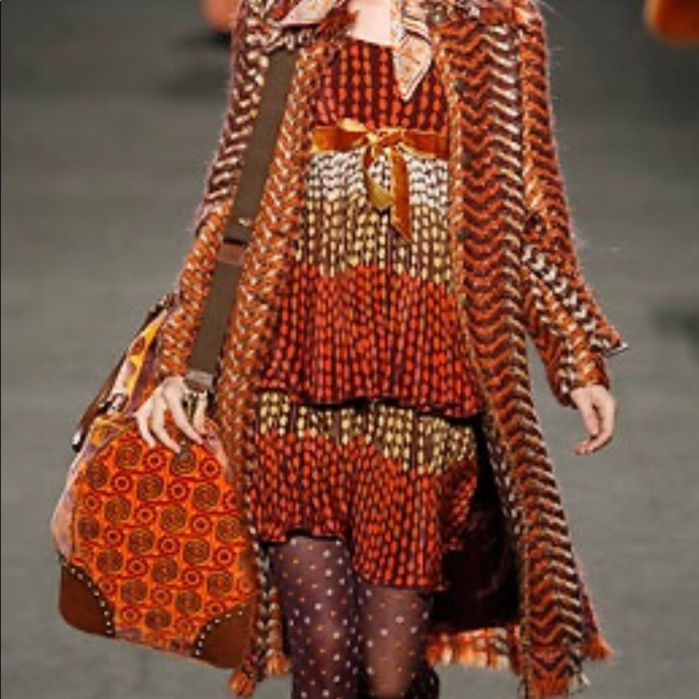 Anna Sui Fall 2006 Burnt Orange Woven Wool Coat 4 - Picture 2 of 10